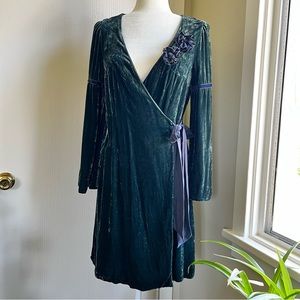 Amazing Anthropologie Velvet Wrap Dress